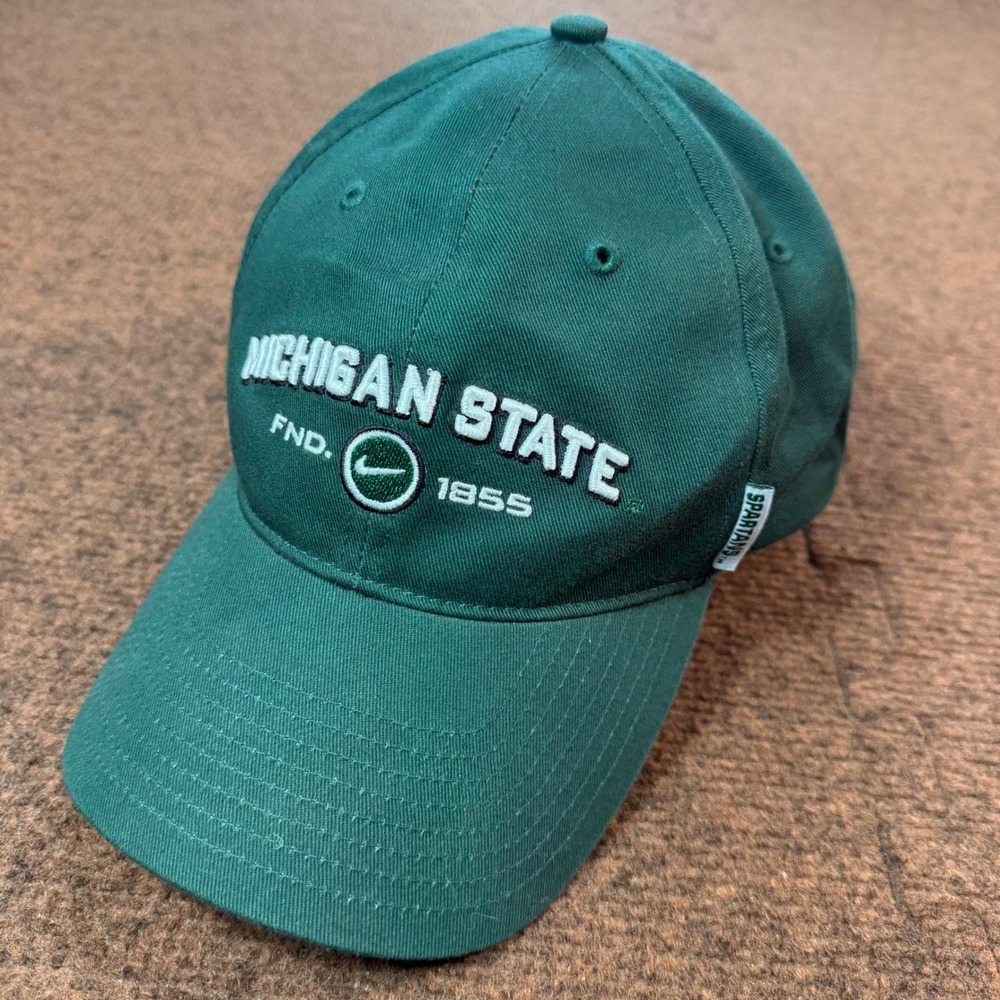 Nike Michigan State Spartans Hat Mens Green Adjustable FND 1855 Swoosh Cap OSFA